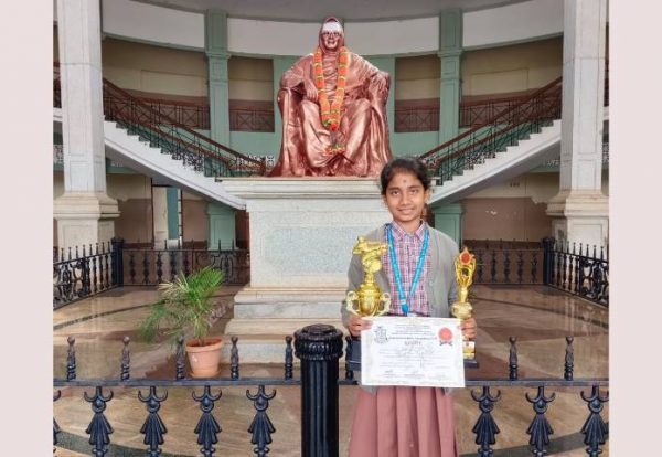 Vaishnavi wins gold medal in State-level Karate Competition